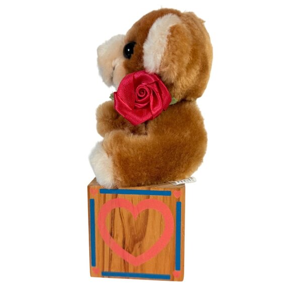 Bear On A Block by Paula I Love You Poem Plush Wood VTG 80s Kid Nostalgic Decor - Picture 4 of 12